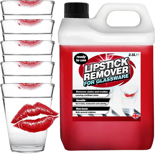 2.5 Litre Lipstick Remover Ready To Use Liquid Formula For Glassware