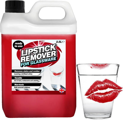 2.5 Litre Lipstick Remover Ready To Use Liquid Formula For Glassware