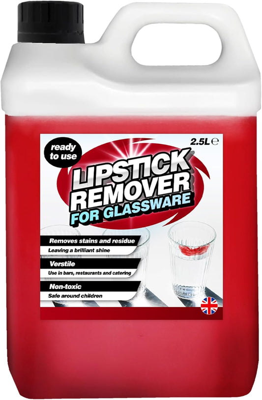 2.5 Litre Lipstick Remover Ready To Use Liquid Formula For Glassware