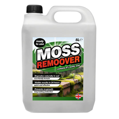 5L Moss Remover Fast Acting Powerful Formula Removes Moss, Algae & Mildew