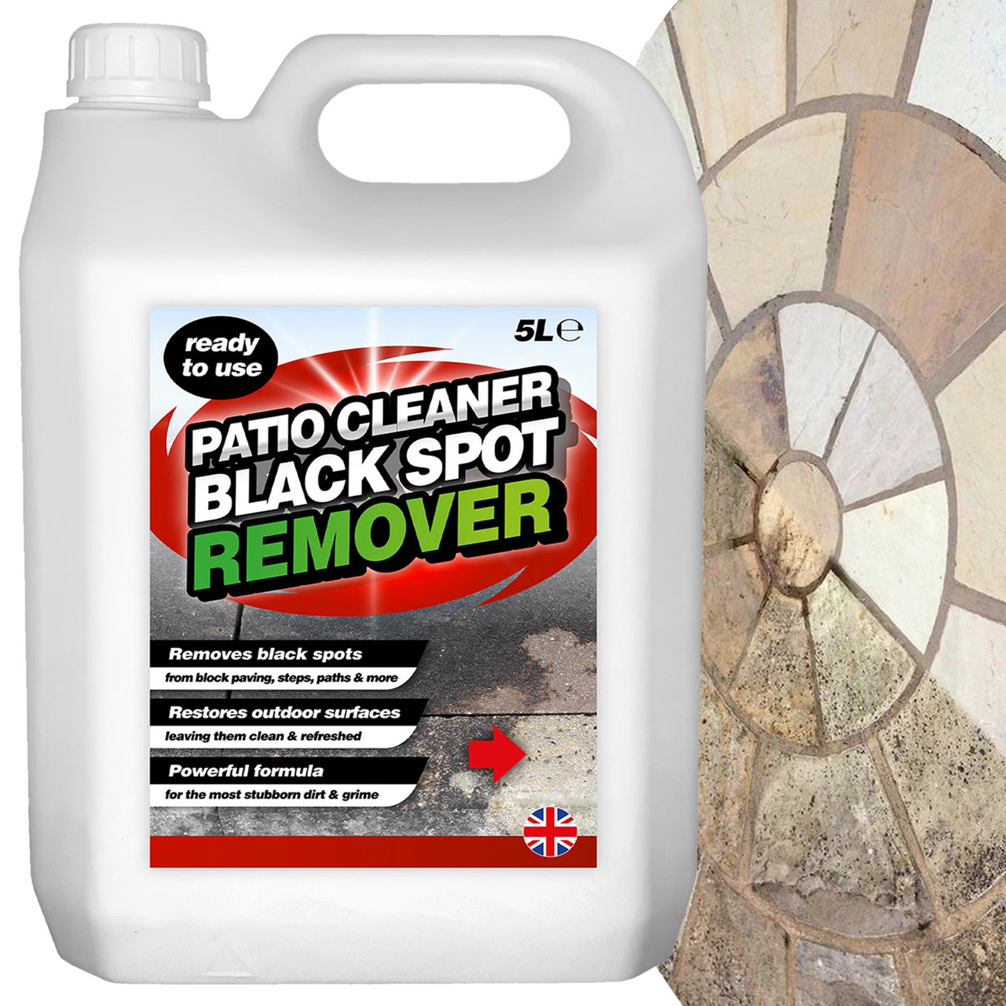 5L Black Spot Remover & Eliminator Ideal For Patios & Block Paving