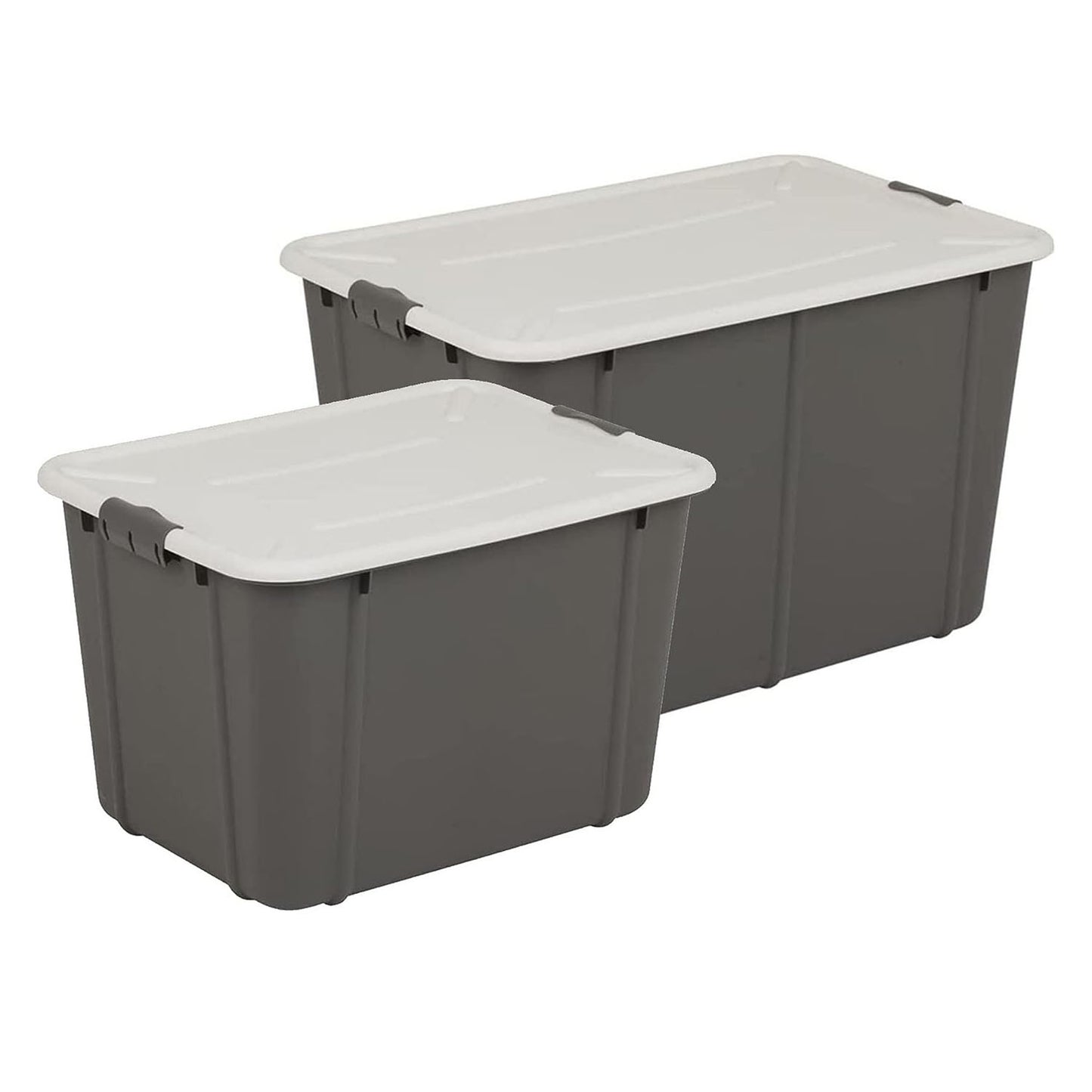 Organic Stackable Multi Capacity Grey Strong Storage Containers With Clip Locked Lids & Reinforced