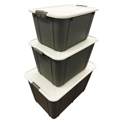 Organic Stackable Multi Capacity Grey Strong Storage Containers With Clip Locked Lids & Reinforced