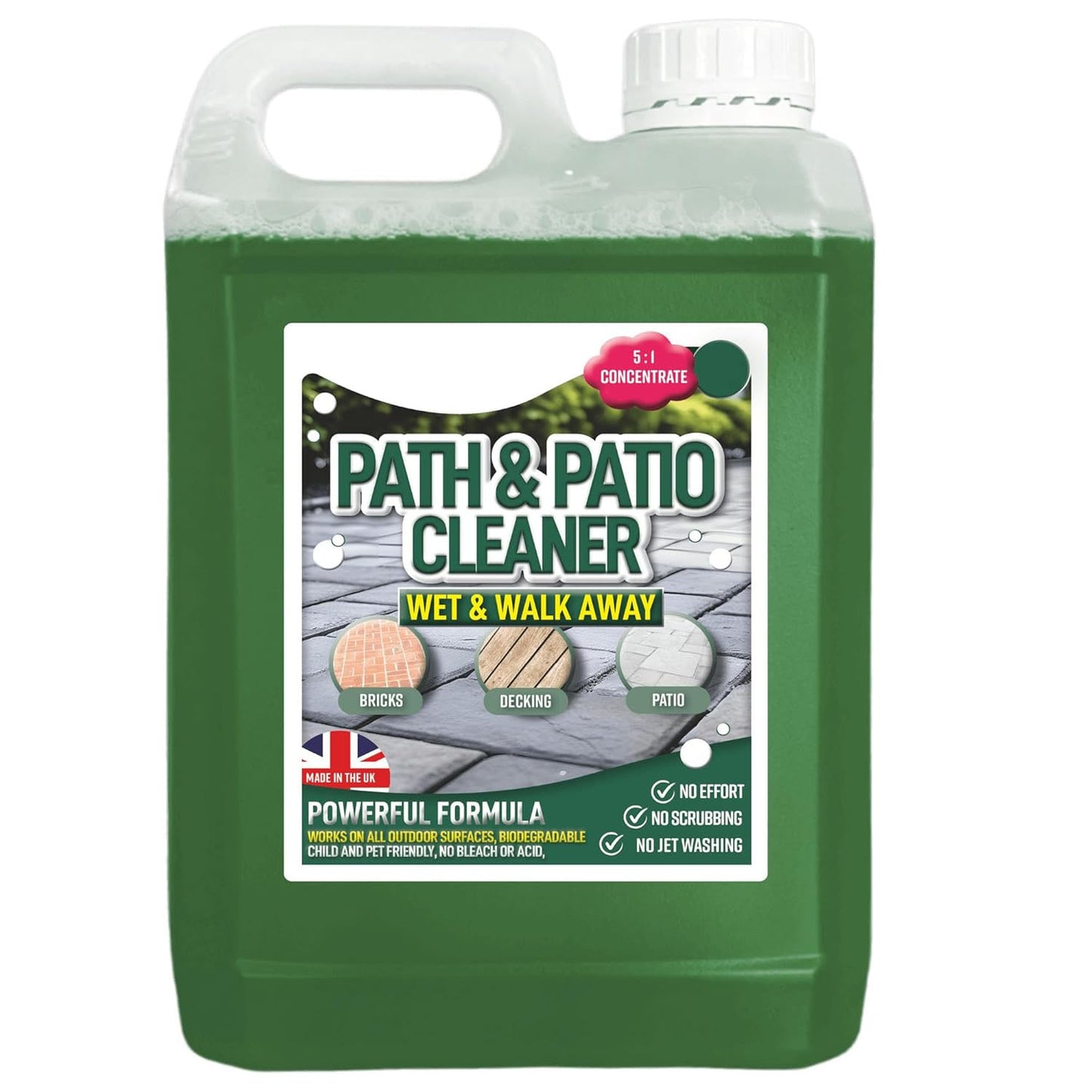 2.5 Litre Path & Patio Cleaner Fluid Staining Remover Cleaning Solution