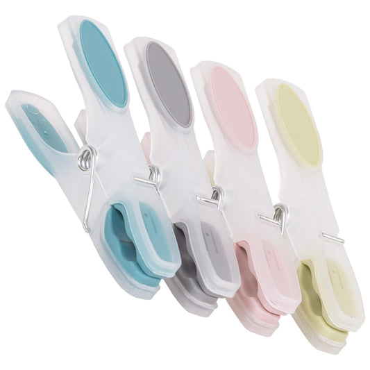 Assorted Coloured Soft Grip Laundry Clothing Clips/Pegs For Washing Lines