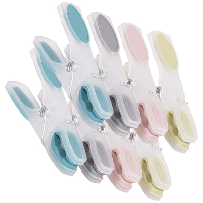 Assorted Coloured Soft Grip Laundry Clothing Clips/Pegs For Washing Lines