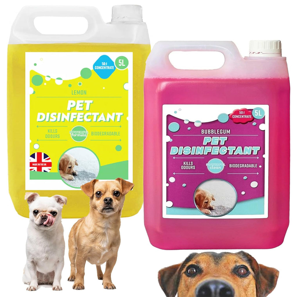 5L Pet Disinfectant Fresh Bubble Gum or Lemon Deodoriser Removes Unwanted Stains