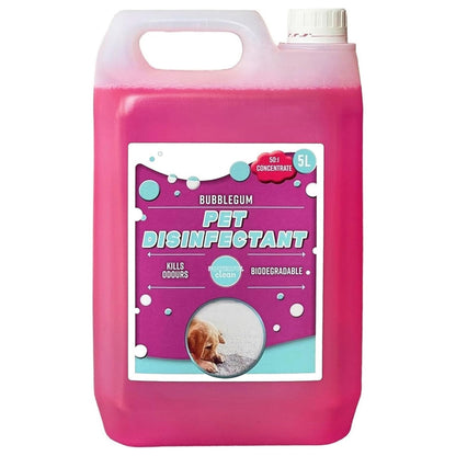 5L Pet Disinfectant Fresh Bubble Gum or Lemon Deodoriser Removes Unwanted Stains