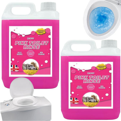 Pink Toilet Rinse Disinfectant Bottles For Caravans, Motorhome & Portable Toilets