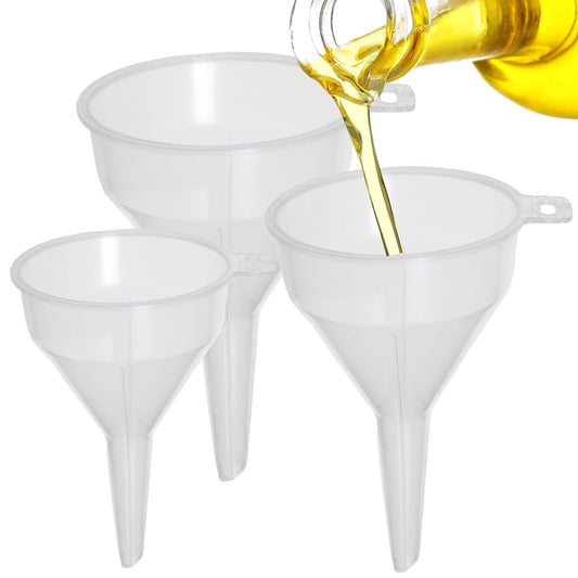 Transparent Home Kitchen Funnel 3 Sizes Food Grade Plastic For Filling Bottles