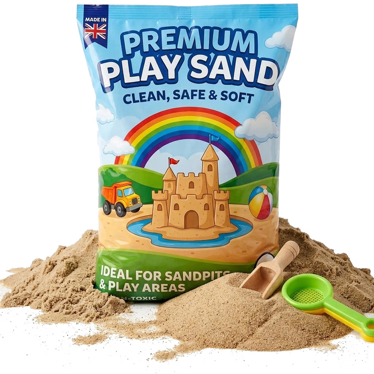 10kg Clean, Fine & Soft Kids Play Sand for Sandpits, Trays & Tables