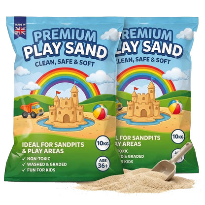 10kg Clean, Fine & Soft Kids Play Sand for Sandpits, Trays & Tables