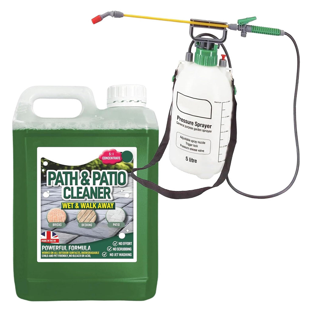 Large Pressure Sprayer With 2.5 Litre Path & Patio Cleaner Fluid