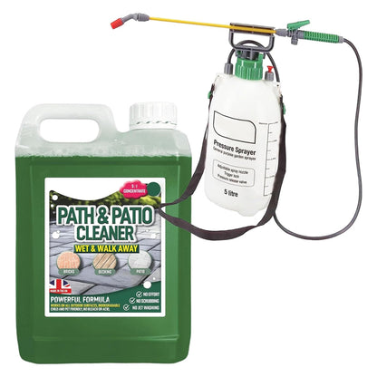 Large Pressure Sprayer With 2.5 Litre Path & Patio Cleaner Fluid
