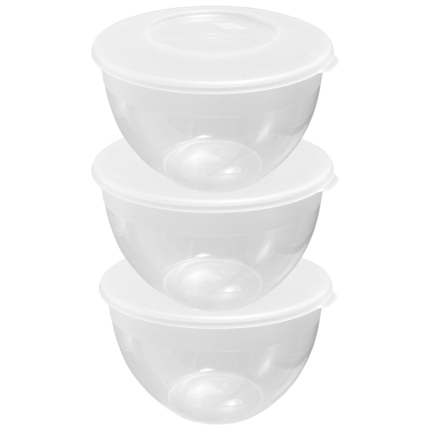 Clear Plastic Steam Pudding Bowls Space Saving With Sealable Clip On Lids