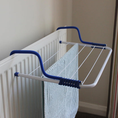 Folding Radiator Clothes Drying Rack - Heavy Duty Hanging Towel Airer Rail