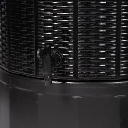 XL 150L Rattan Wicker Effect Water Butts With Stand, Tap, Rain Diverter & Lid