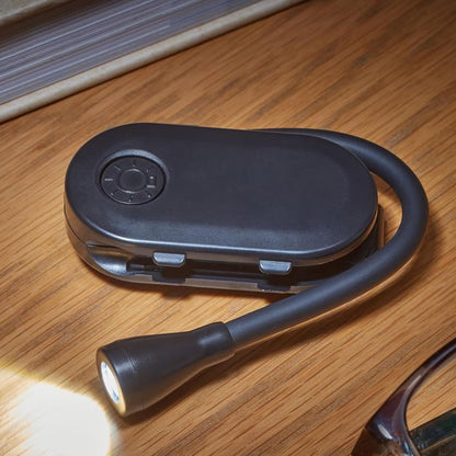 Rechargeable Stepless-Dimming Clip-On Book Light for Reading in Bed
