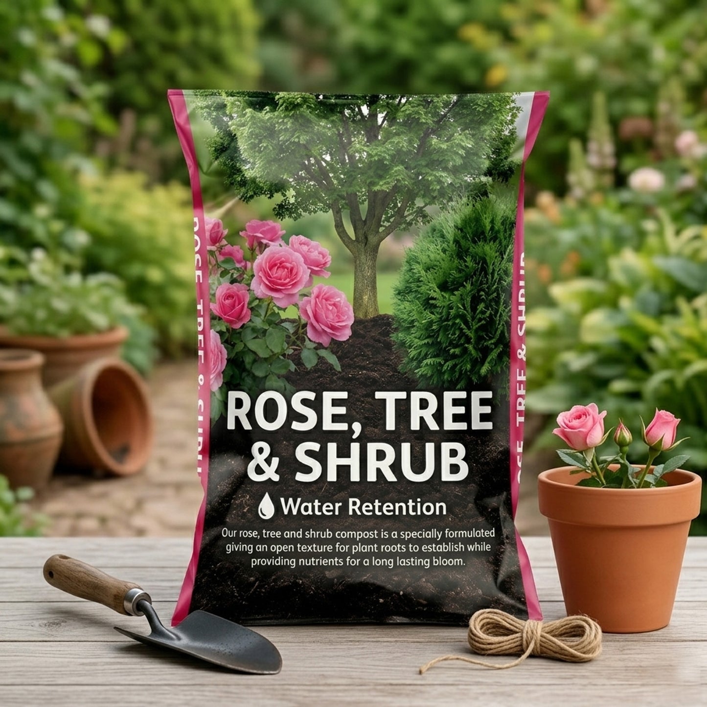 50L Rose Tree & Shrub Compost Gardening Soil For Small & Large Plants