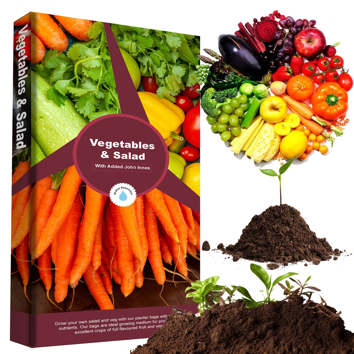 Salad & Vegetables Grower Bags With Balanced Nutrients & Water Retention