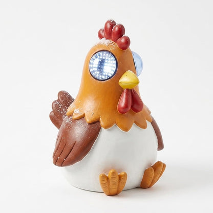 Blinking Solar Cockerel Garden Statue - Animated LED Rooster Ornament