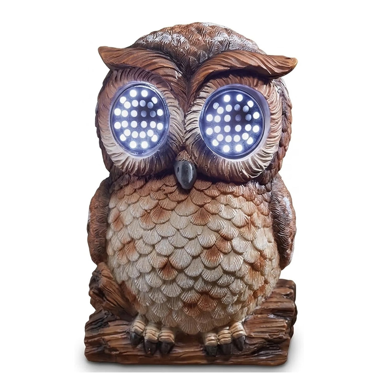 Blinking Solar Owl Garden Statue - 18.5cm Wildlife LED Outdoor Ornament