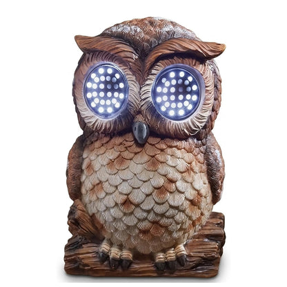 Blinking Solar Owl Garden Statue - 18.5cm Wildlife LED Outdoor Ornament