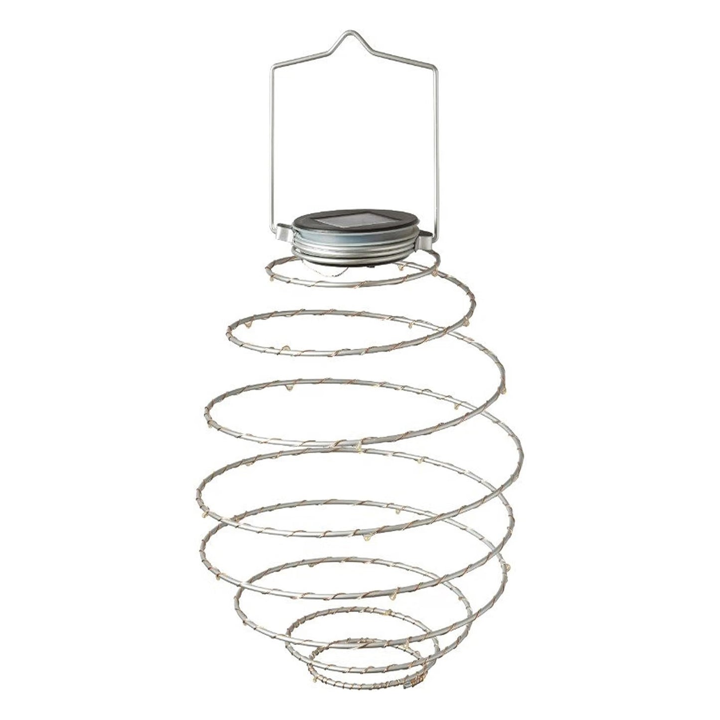 Spiralight Solar Hanging Lanterns - Warm White Garden Ornament & Built-In Panel