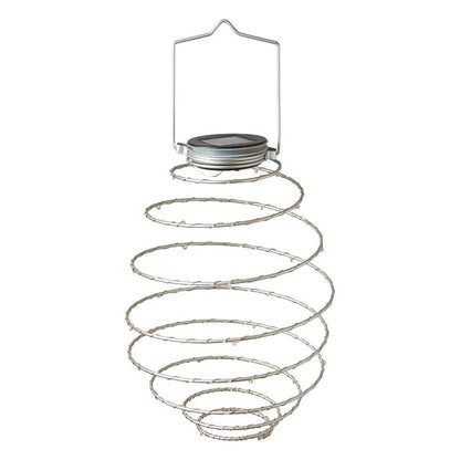 Spiralight Solar Hanging Lanterns - Warm White Garden Ornament & Built-In Panel