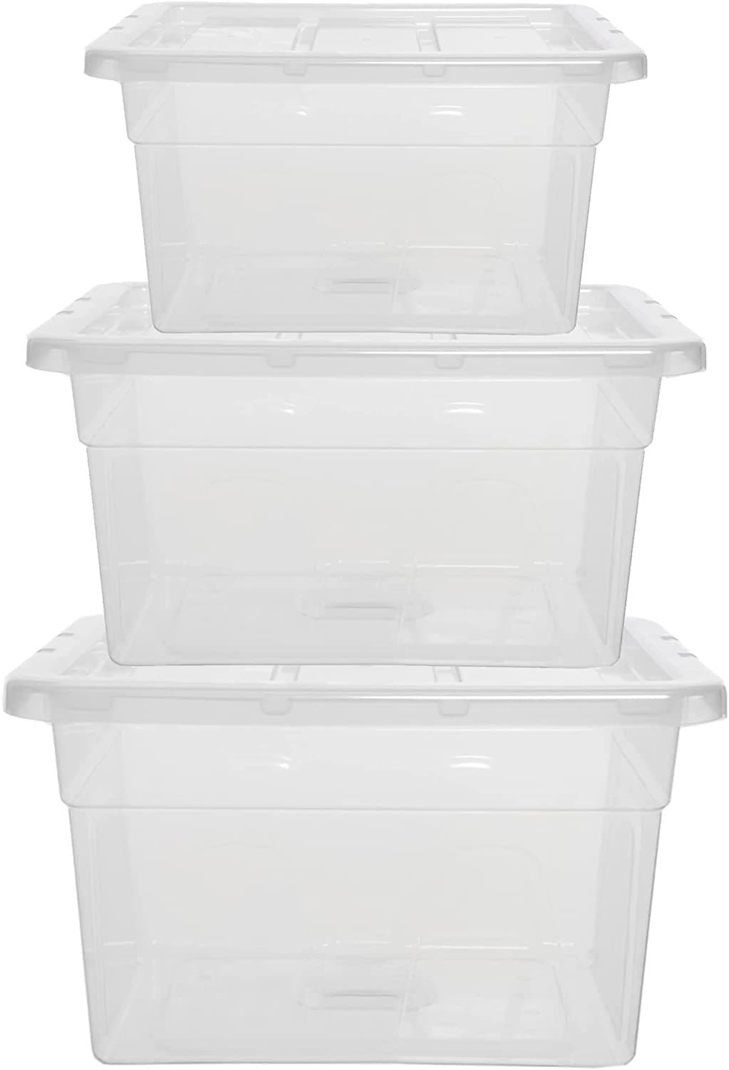 Home Office Clear Transparent Plastic Storage Containers With Lids
