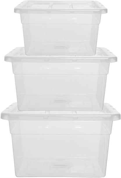 Home Office Clear Transparent Plastic Storage Containers With Lids