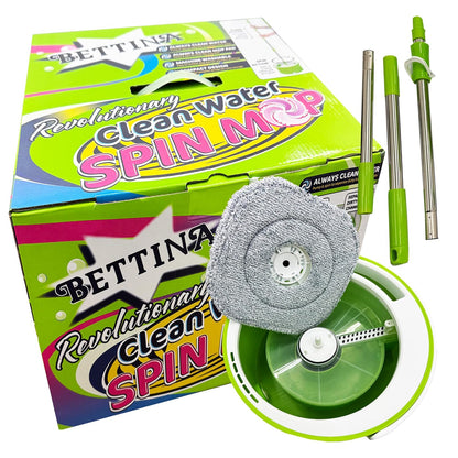 Clean Water Spin Mop Bucket Set With Extra Mop Pads