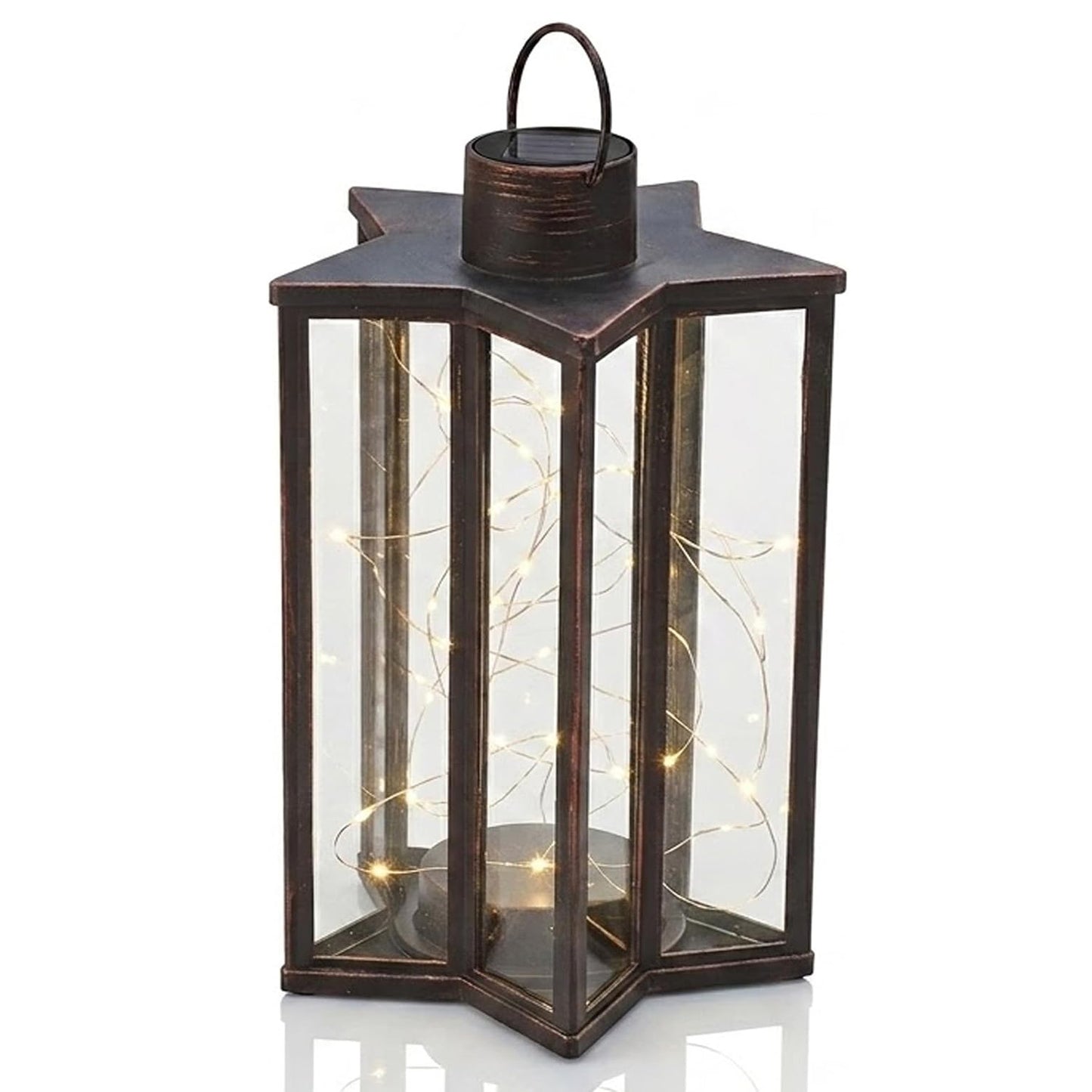 Firefly Star Lantern 60 Warm White LED Solar Bronze Outdoor Garden Hanging Light