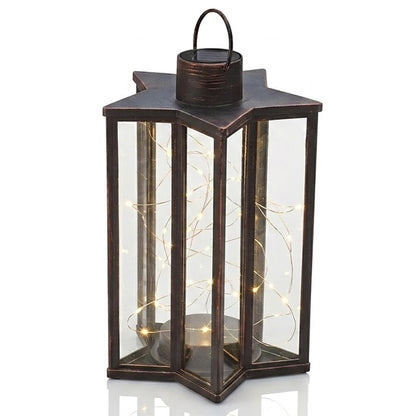Firefly Star Lantern 60 Warm White LED Solar Bronze Outdoor Garden Hanging Light
