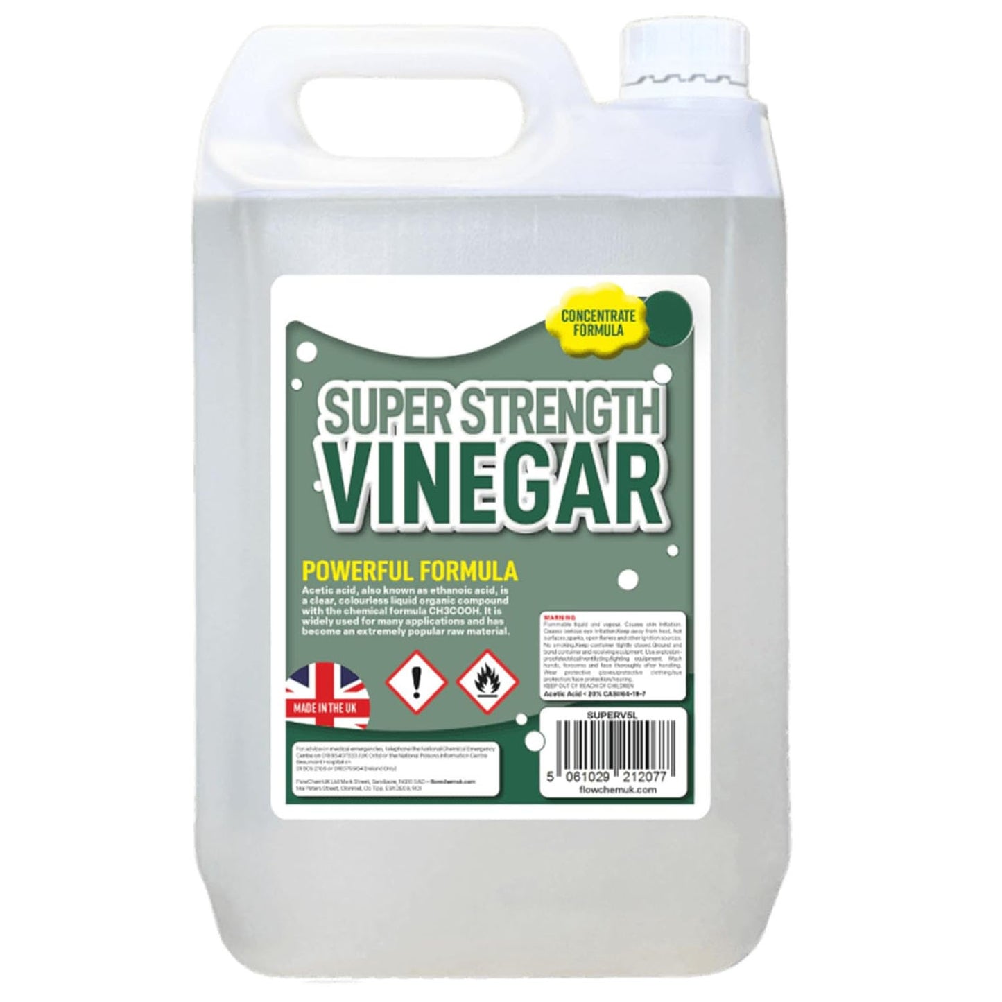 5L Super Strength Vinegar 20% Strong Cleaning Vinegar For Sanitising, Cleaning & Descaling