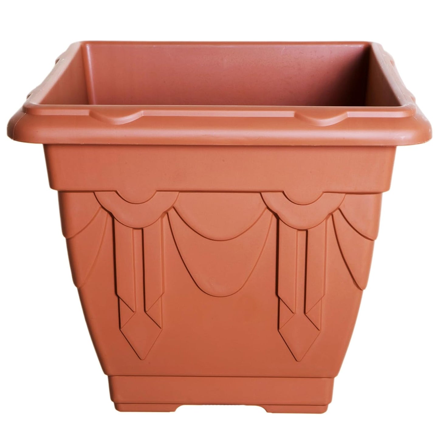 30cm Brown Decretive Terracotta Venetian Square Indoor & Outdoor Flower Planter