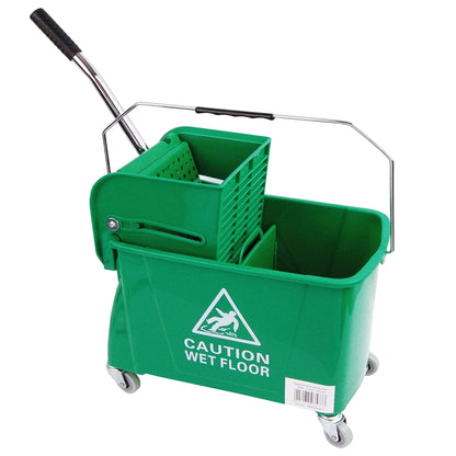 20L Strong Kentucky Mop Dual-Bucket & Wringer System With Durable Wheels & Carrying Handle