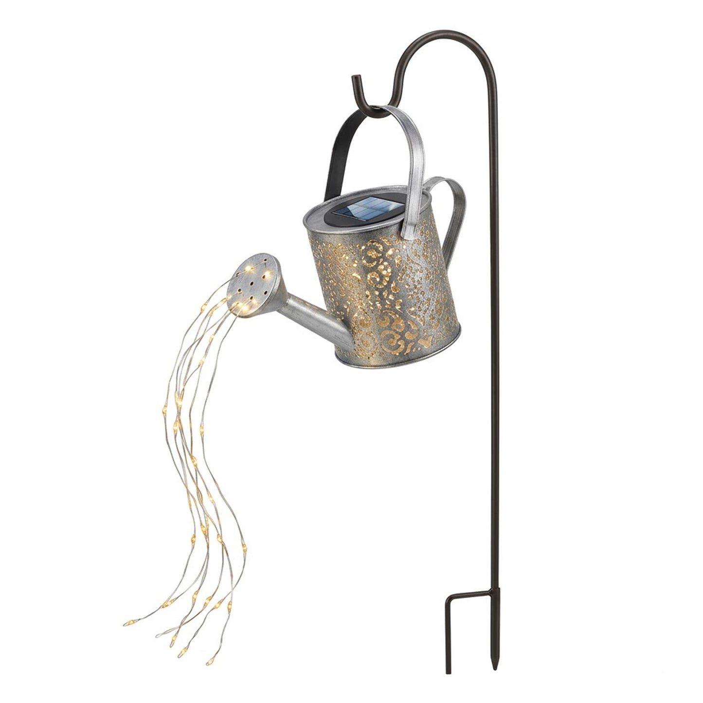 Solar LED Watering Can Lights, Warm White Firefly Garden Lantern Décor
