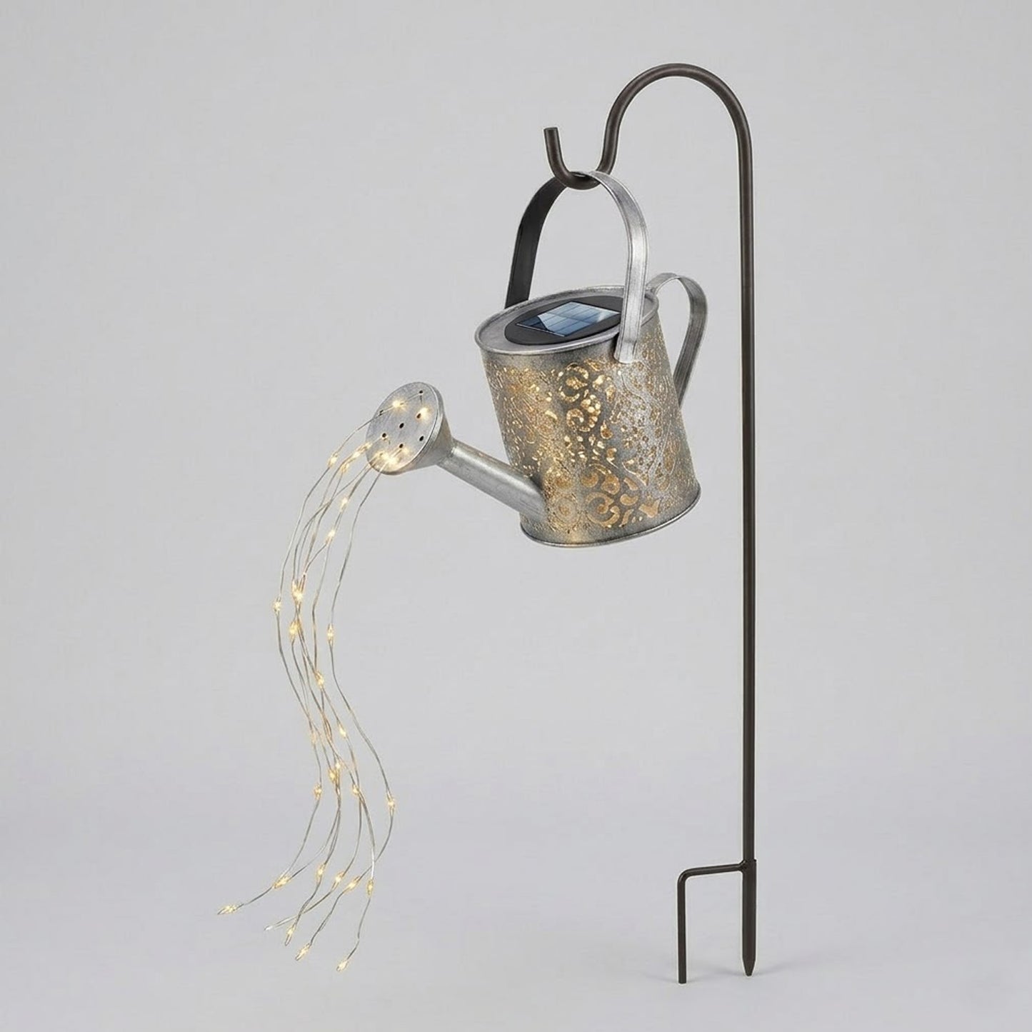 Solar LED Watering Can Lights, Warm White Firefly Garden Lantern Décor
