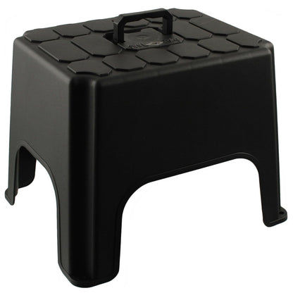 Non-Slip Step Up Black Step Stool With Built In Carry Handle