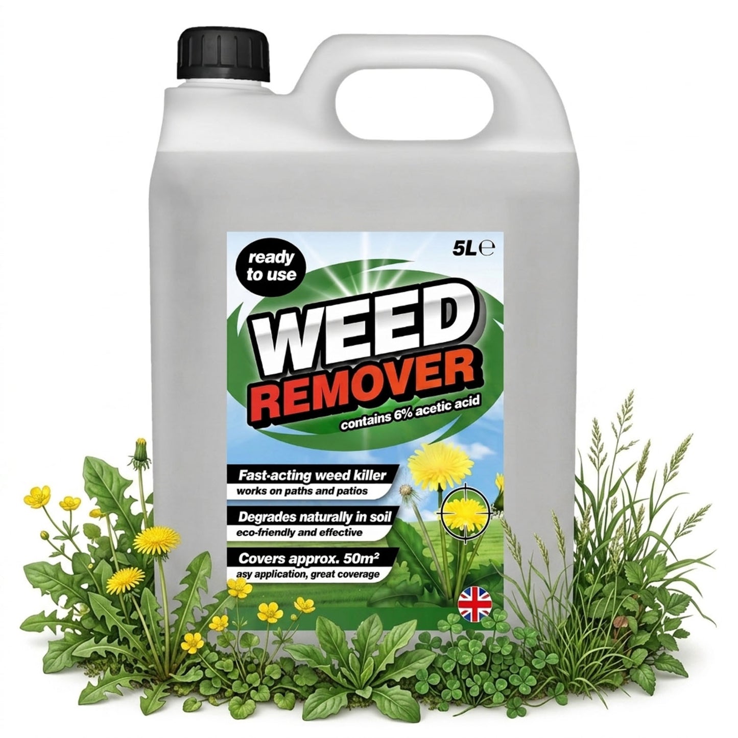 5L Strong Weed Remover With Acetic Fast Acting Ready To Use