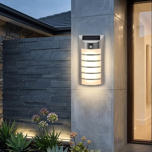 Warm White Solar Welcome Light, PIR Motion Sensor, Weatherproof Outdoor Lamp