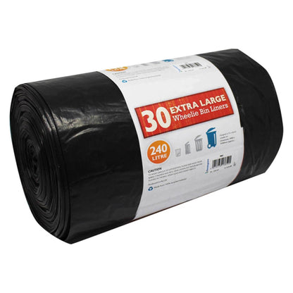 240L Large Capacity Black Refuse Sacks For Wheelie Bins
