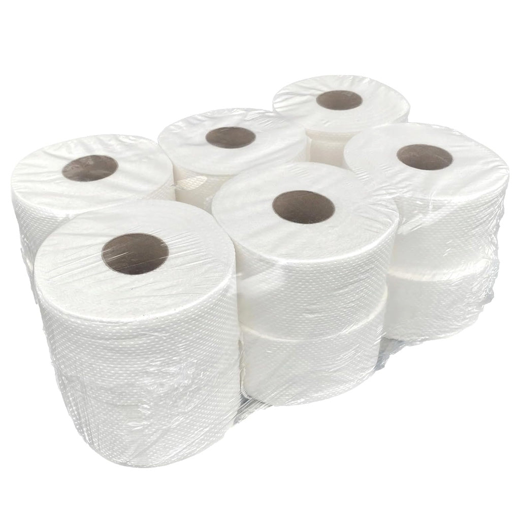 White 2ply Embossed Centrefeed Hand Paper Towel Rolls