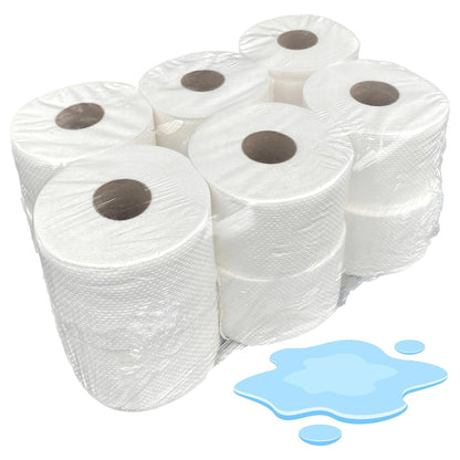 White 2ply Embossed Centrefeed Hand Paper Towel Rolls