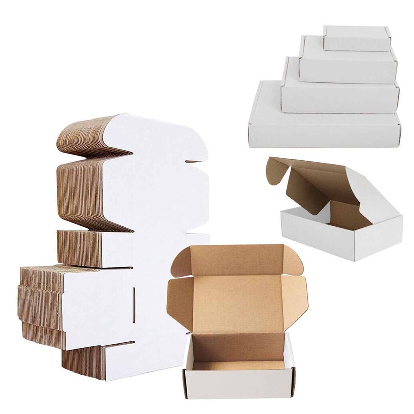 White Die Cut Postal Shipping Boxes