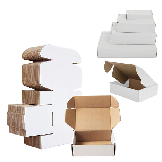 White Die Cut Postal Shipping Boxes