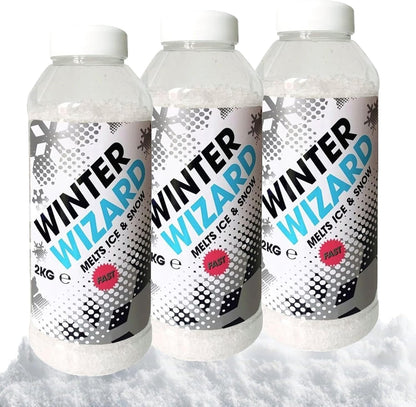 2kg De-Icer Shaker Tub Winter Salt White Grit Rock Salt Ice & Snow Remover