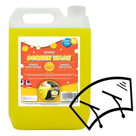 5L High Performance Summer Screen Wash Ready To Use Effective Down To 4°C