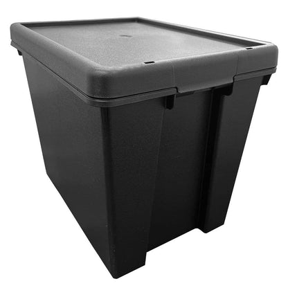 Black Impact Resistant Plastic Containers With Lids Extra Large Stackable & Nestable Storage Box